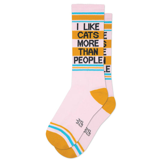 I Like Cats More Than People Gym Crew Socks (One Size Fits Most)