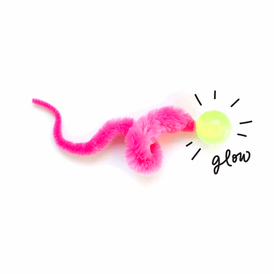 Wiggly Glow Glow in the Dark Cat Toy Bouncy Ball (Assorted Colors)