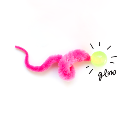 Wiggly Glow Glow in the Dark Cat Toy Bouncy Ball (Assorted Colors)