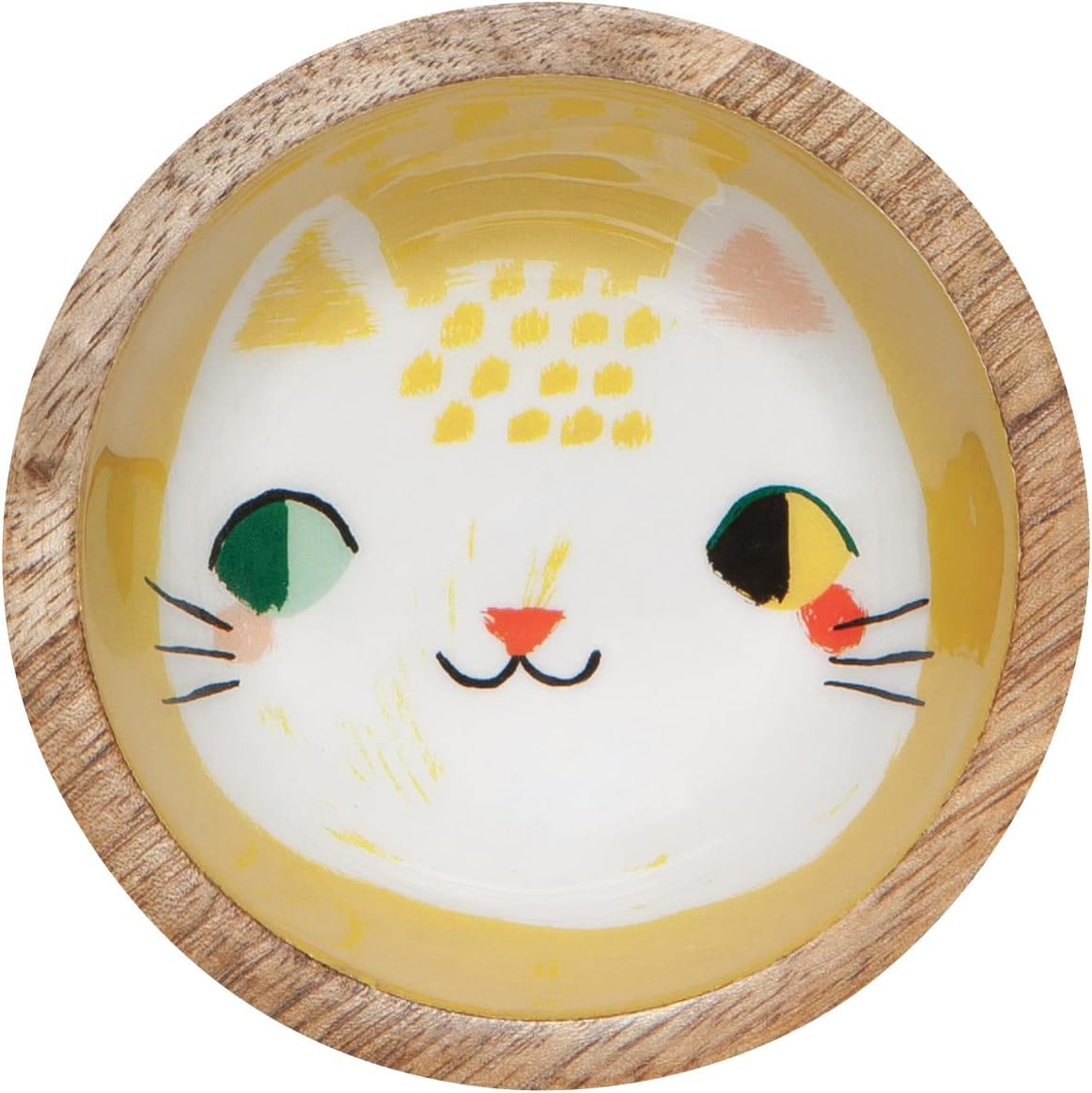 Meow Meow Cat Mini Mango Wood Bowl (4" dia)