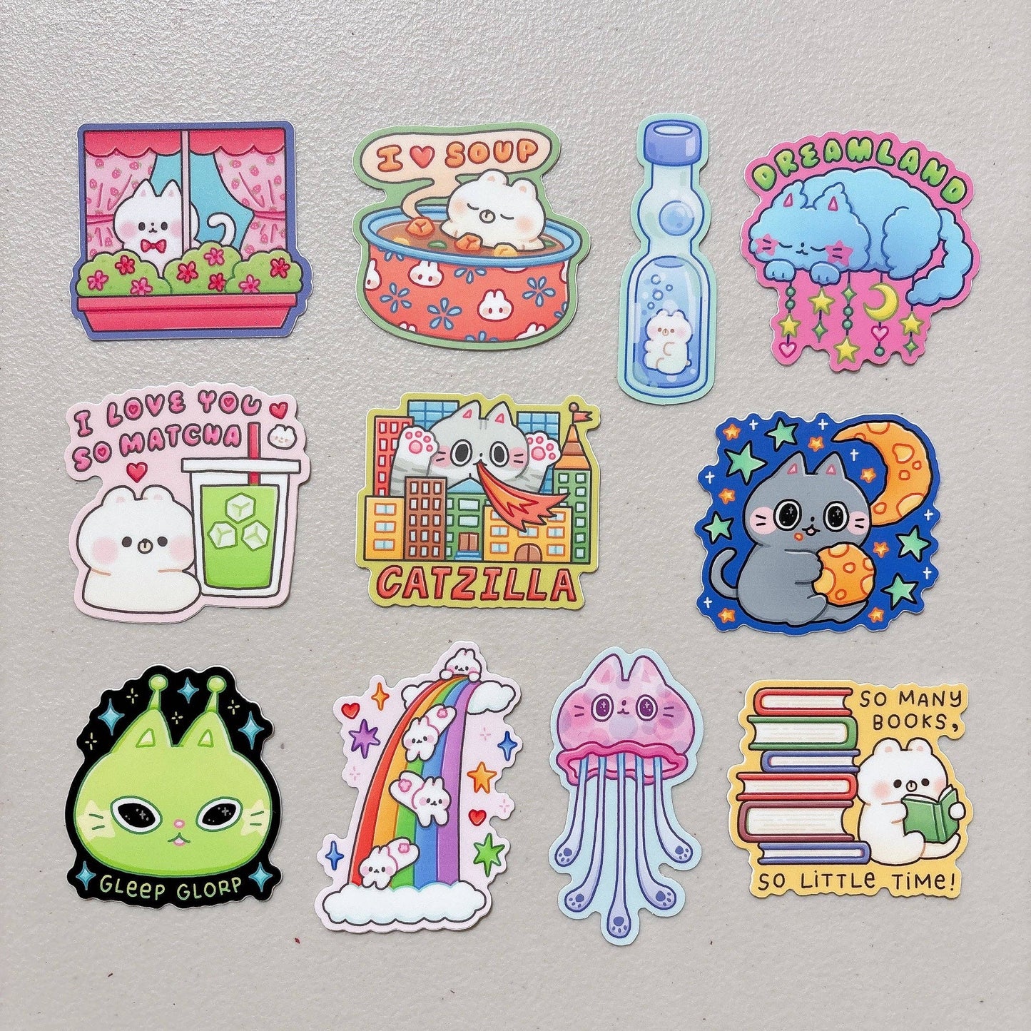 Gleep Glorp Alien Cat Sticker