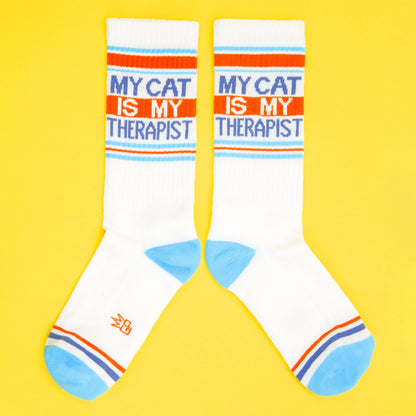 My Cat Is My Therapist Gym Crew Socks (One Size Fits Most)