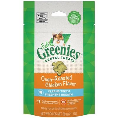 Feline Greenies Cat Dental Treats - Oven-Roasted Chicken Flavor (2.1oz)