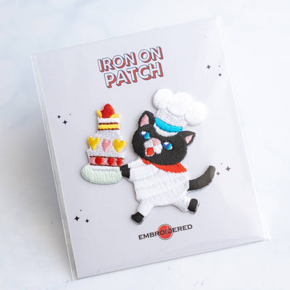 Cake Baker Cat Iron On Patch