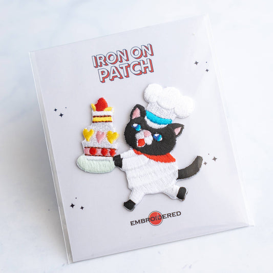 Cake Baker Cat Iron On Patch