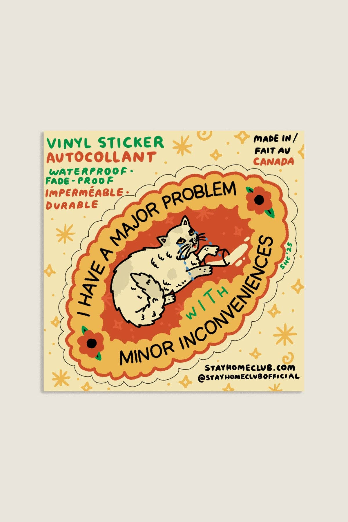 Major Problem with Minor Inconveniences Cat Sticker