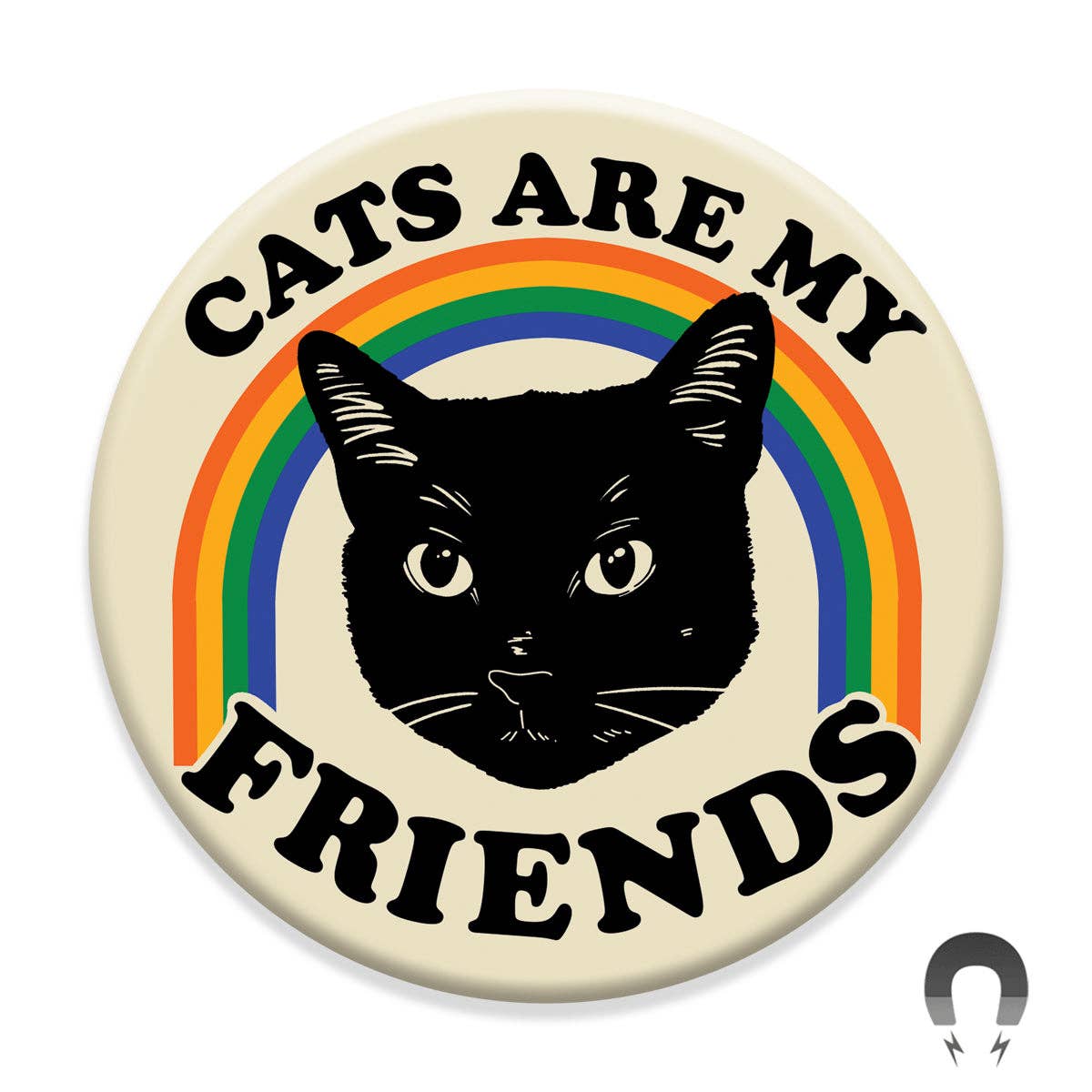 Judgmental Black Cat Friend Magnet