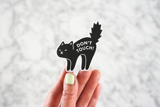 Don't Touch Black Cat Sticker