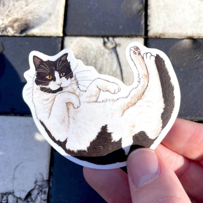 Black and White Cat Sticker