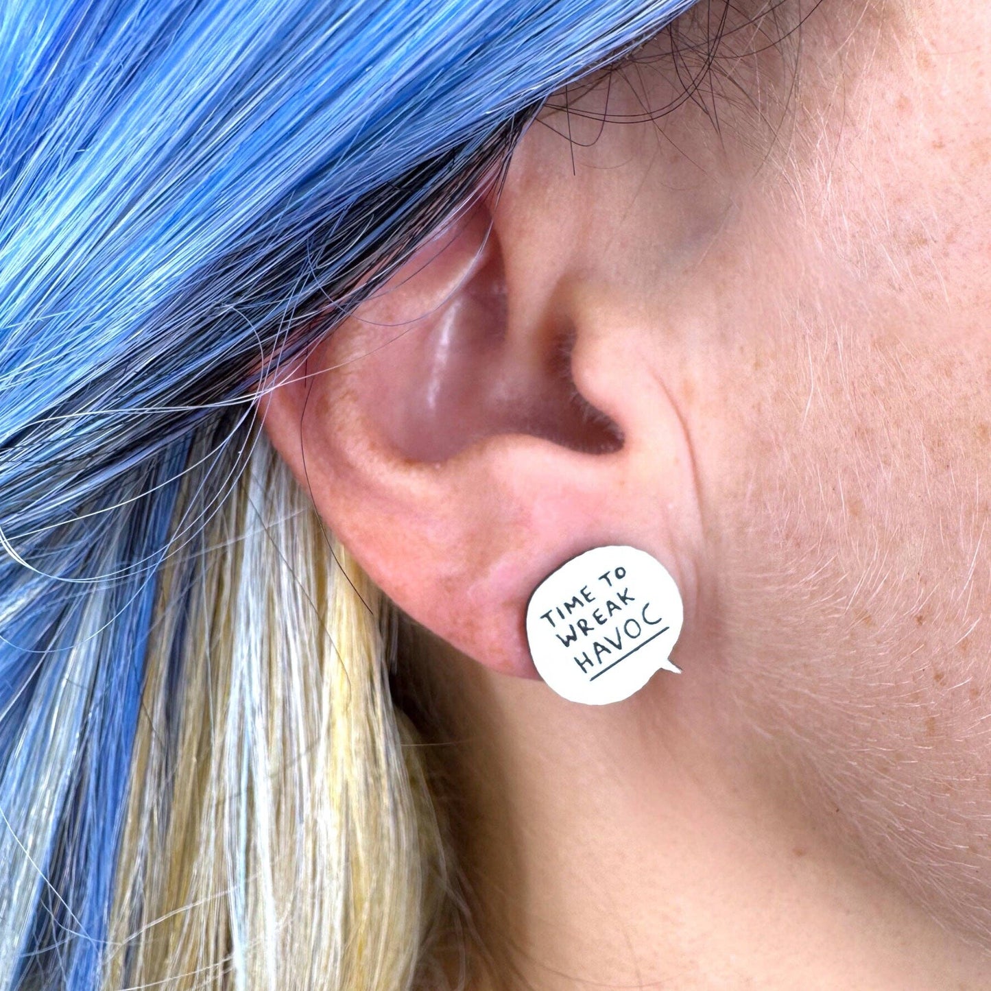Time to Wreak Havoc Gemma Correll Cat Stud Earrings