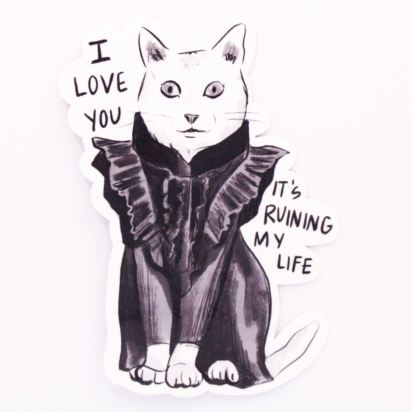 I Love You It’s Ruining My Life Fortnight Cat Vinyl Sticker