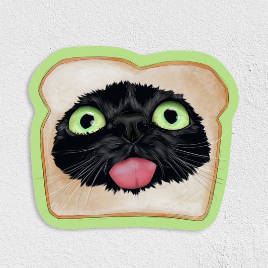 In-Bread Black Cat Blep Sticker