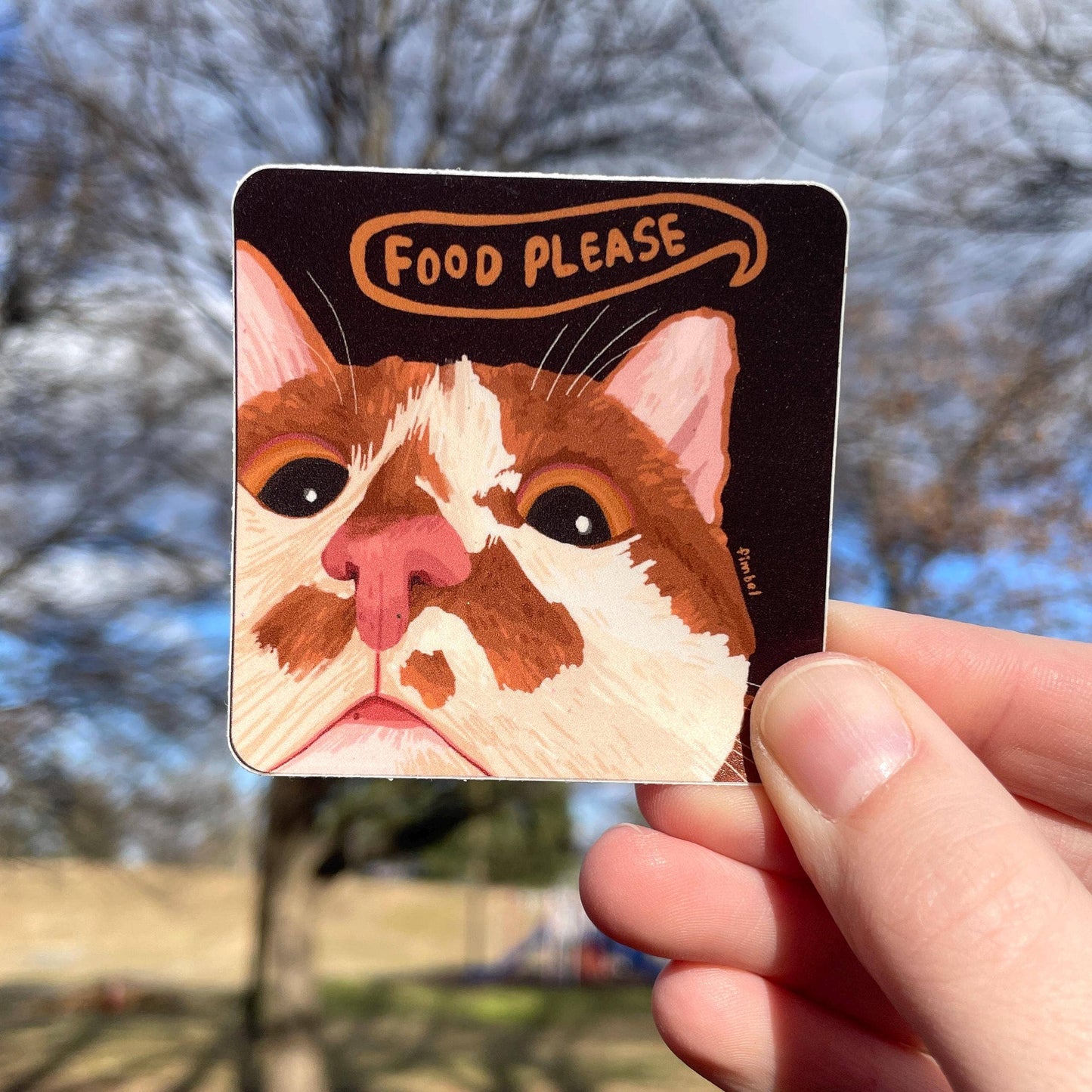 Food Please Cat Sticker