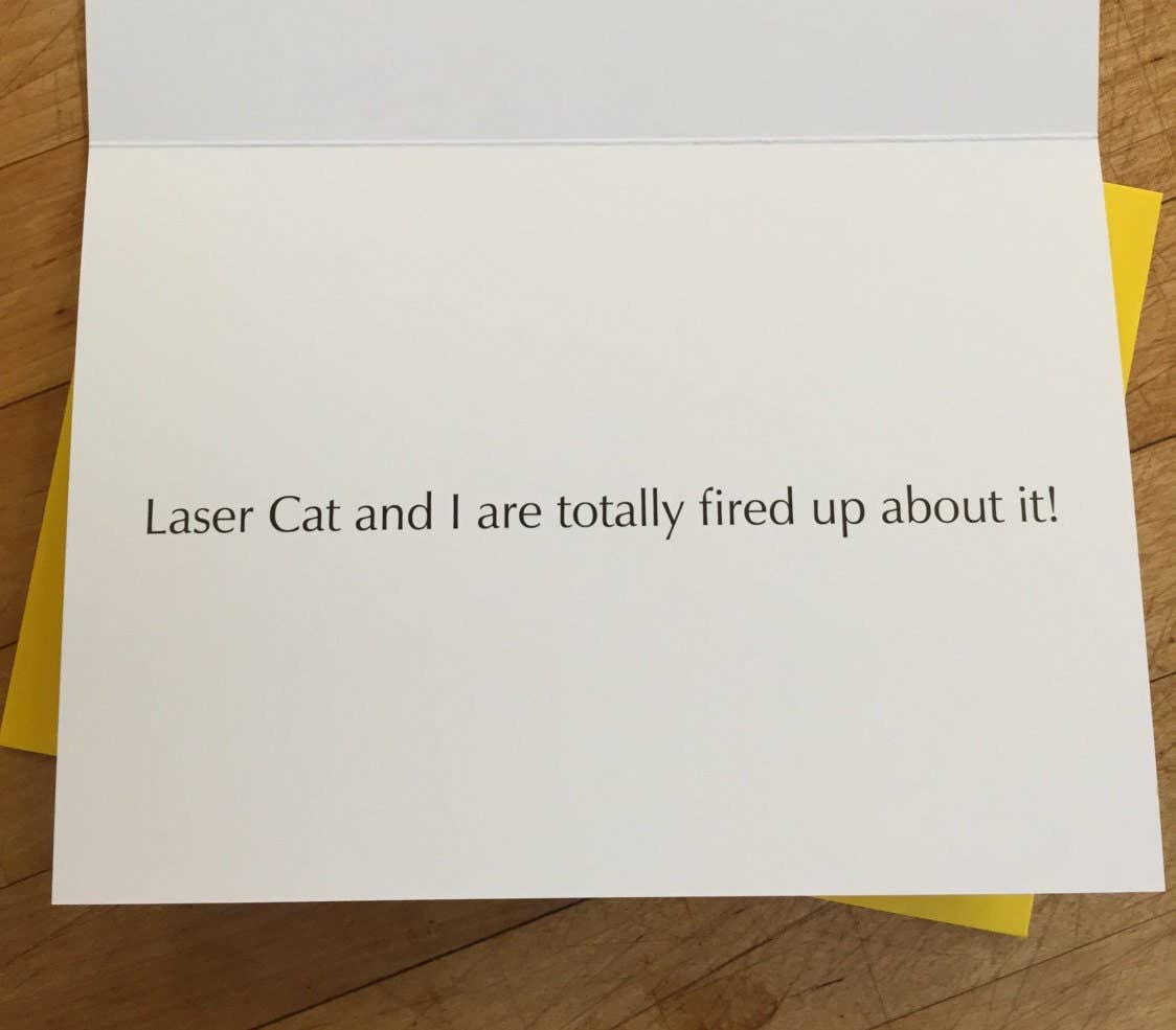 Laser Cat Birthday Card