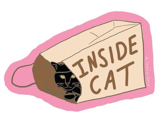 Inside Cat in Bag Sticker