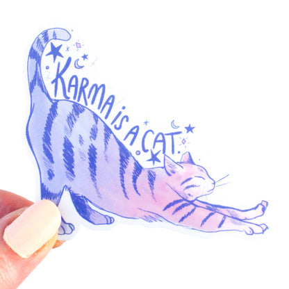 Karma is a Cat Vinyl Sticker