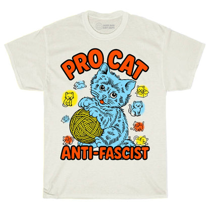 Pro Cat Anti Fascist Unisex T-Shirt (Ivory)