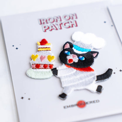 Cake Baker Cat Iron On Patch