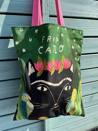 Frida Catlo Cat Tote Bag