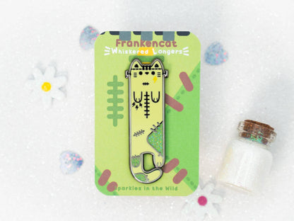 Frankencat Enamel Long Cat Pin