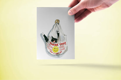 You Are Pawesome Cat in Bag Thank You Card