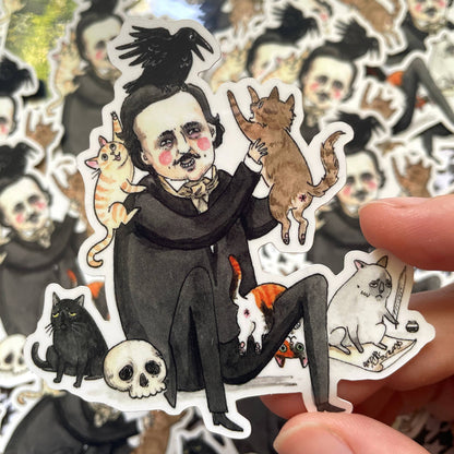 Once Upon a Midnight Kitty Edgar Allan Poe 3" Vinyl Sticker