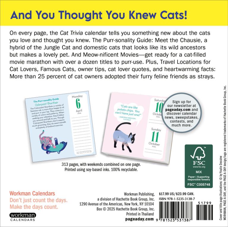 Cat Trivia Page-A-Day® Calendar
