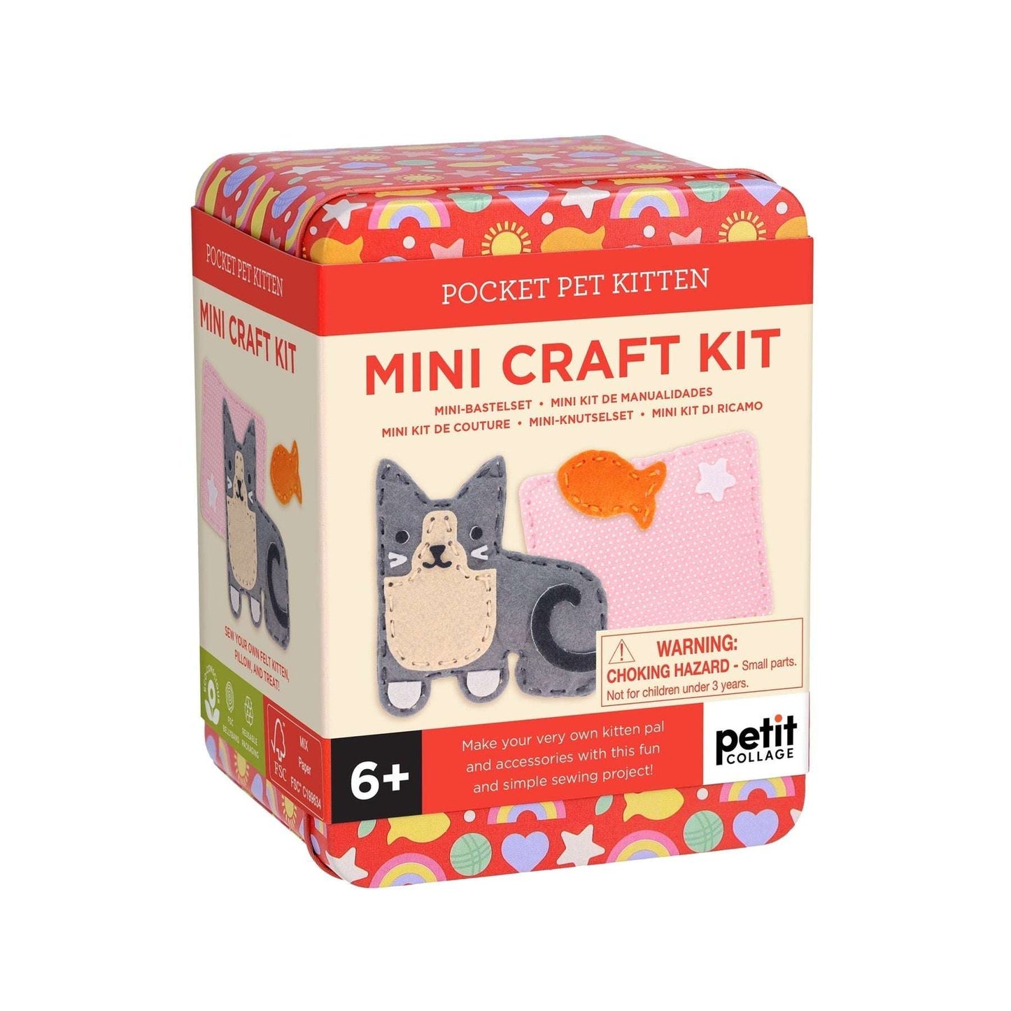 Mini Craft Kit: Pocket Pet Kitten DIY Felt Cat Plush Toy
