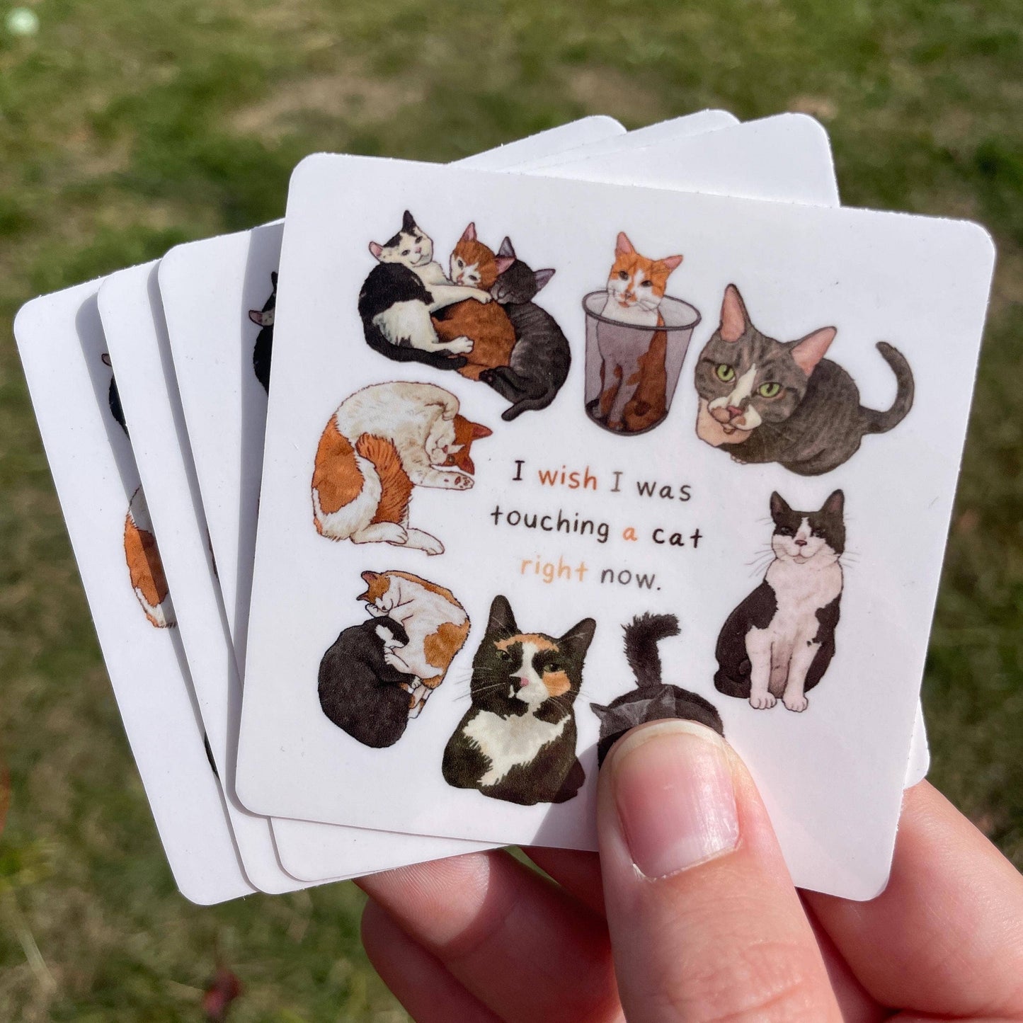 I Wish I Was Touching A Cat Sticker