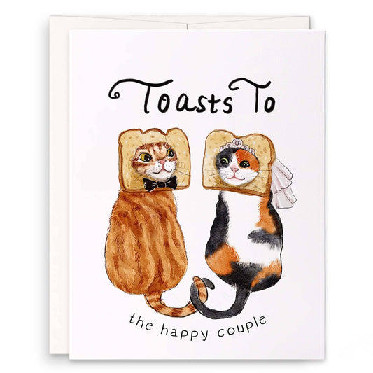 Toasts to the Happy Couple Cats Wedding Card
