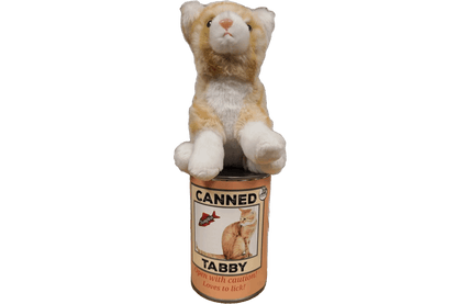 Canned Orange Tabby Cat Stuffed Animal Plush
