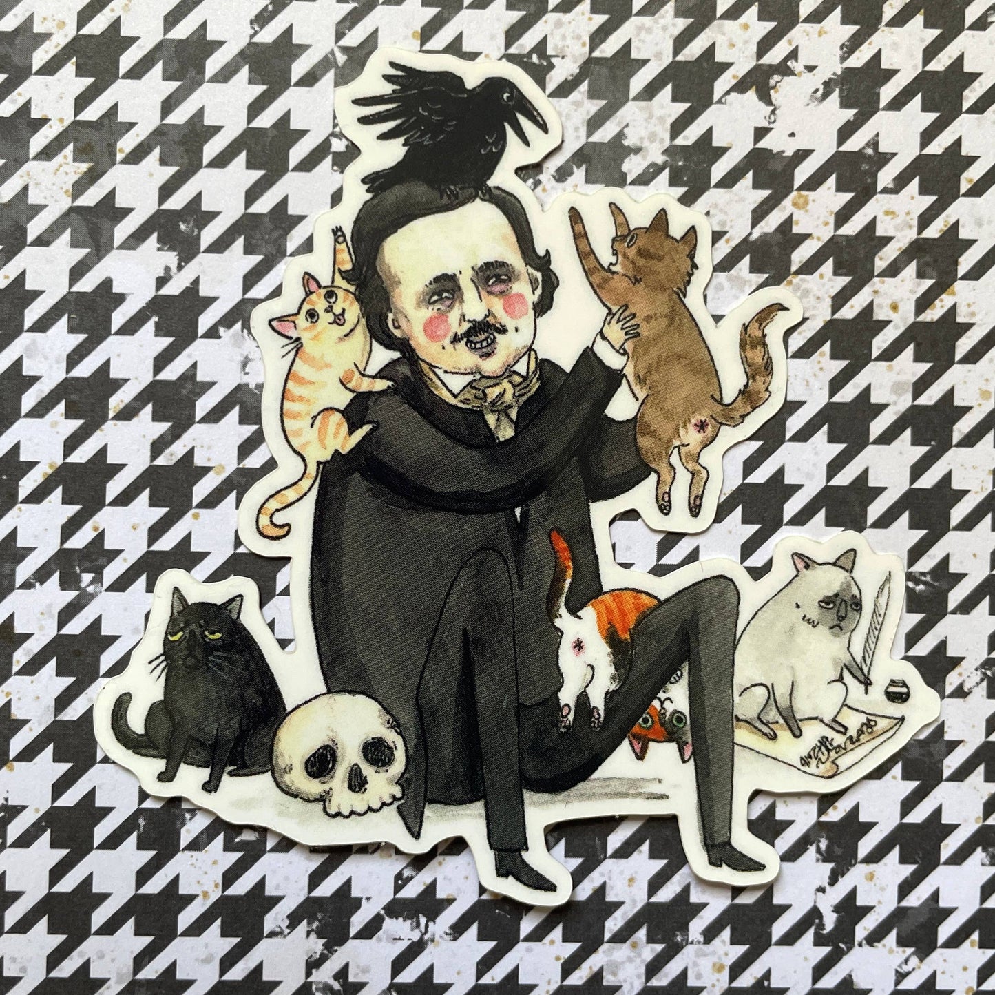 Once Upon a Midnight Kitty Edgar Allan Poe 3" Vinyl Sticker