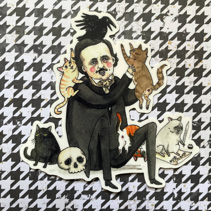 Once Upon a Midnight Kitty Edgar Allan Poe 3" Vinyl Sticker
