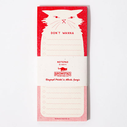 Don't Wanna Cat To-Do List Risograph Notepad