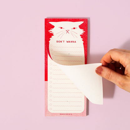 Don't Wanna Cat To-Do List Risograph Notepad