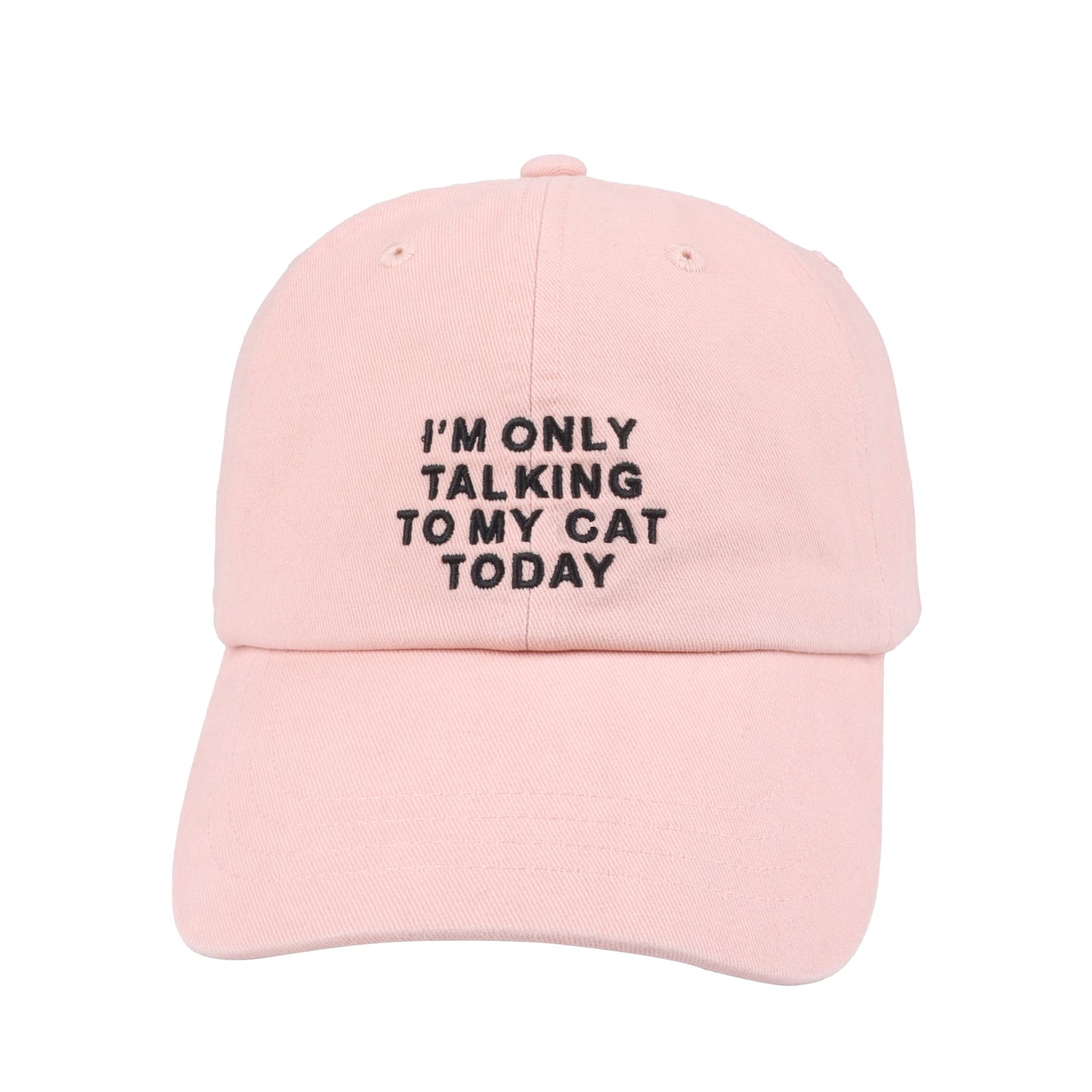 Only Talking to My Cat Embroidered Baseball Cap - Pink