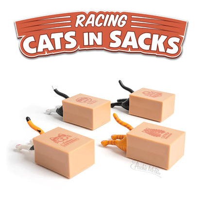 Racing Cats in Sacks Pull ‘n Go Toy (assorted colors)