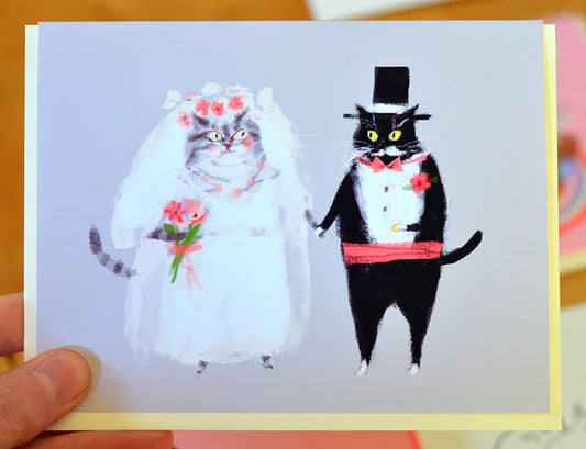 Bride & Groom Wedding Cat Card