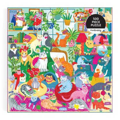 Caturday Afternoon 500 Piece Jigsaw Puzzle