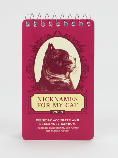 Nicknames For My Cat 3x5" Spiral Notepad
