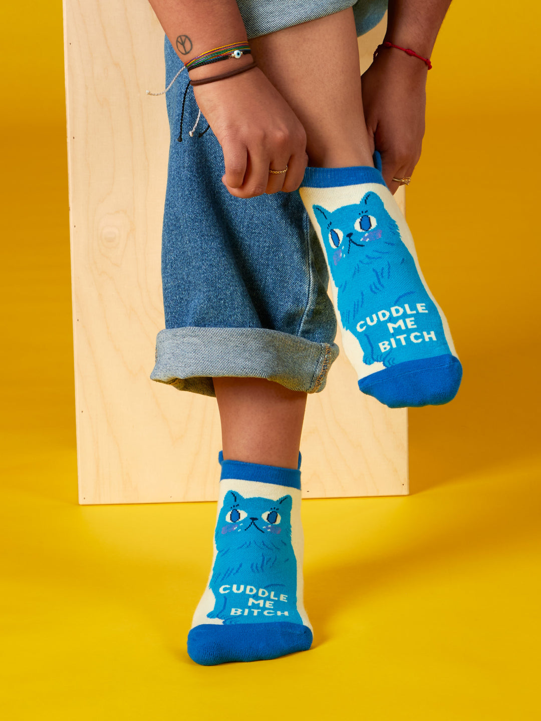 Cuddle Me Bitch Cat Sneaker Socks