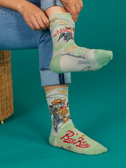 Boss Kitty Cat Women's Crew Socks