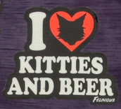 I Heart Kitties and Beer Cat Sticker