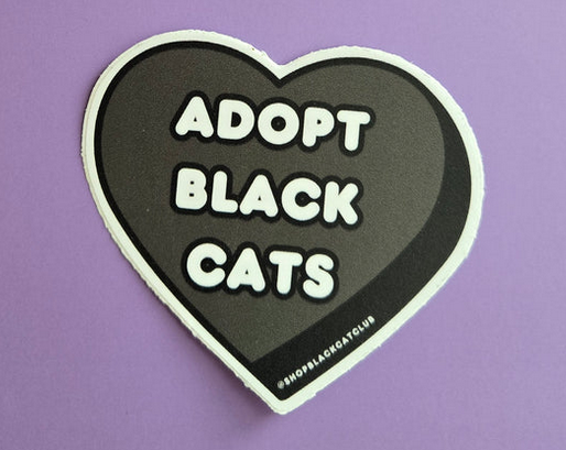 Adopt Black Cats Heart Sticker