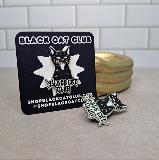 Black Cat Club Hissing Cat Enamel Pin