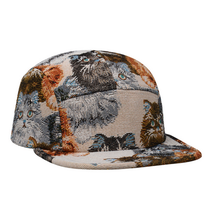 Cats All Over Jacquard 5 Panel Hat
