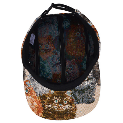 Cats All Over Jacquard 5 Panel Hat