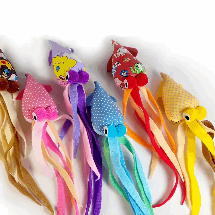 Tenggo Squid Catnip Toy (assorted colors, sold individually)