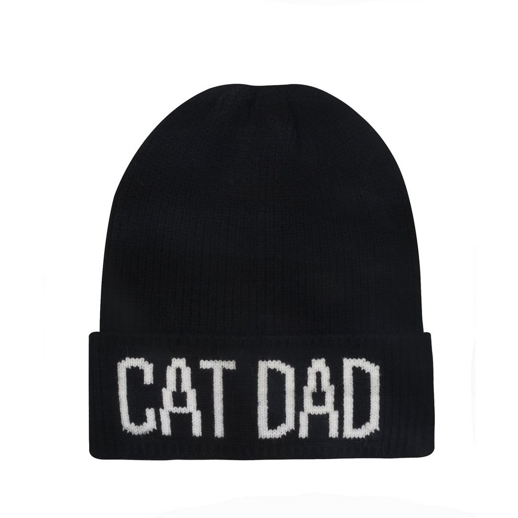 Cat Dad Embroidered Knit Beanie Toque