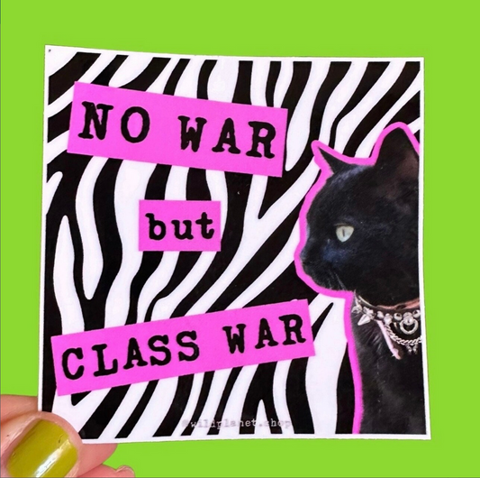 No War But Class War Cat Sticker